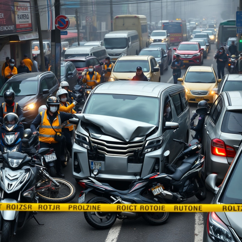 Kecelakaan Beruntun Alphard Tabrak Belasan Kendaraan di Surabaya