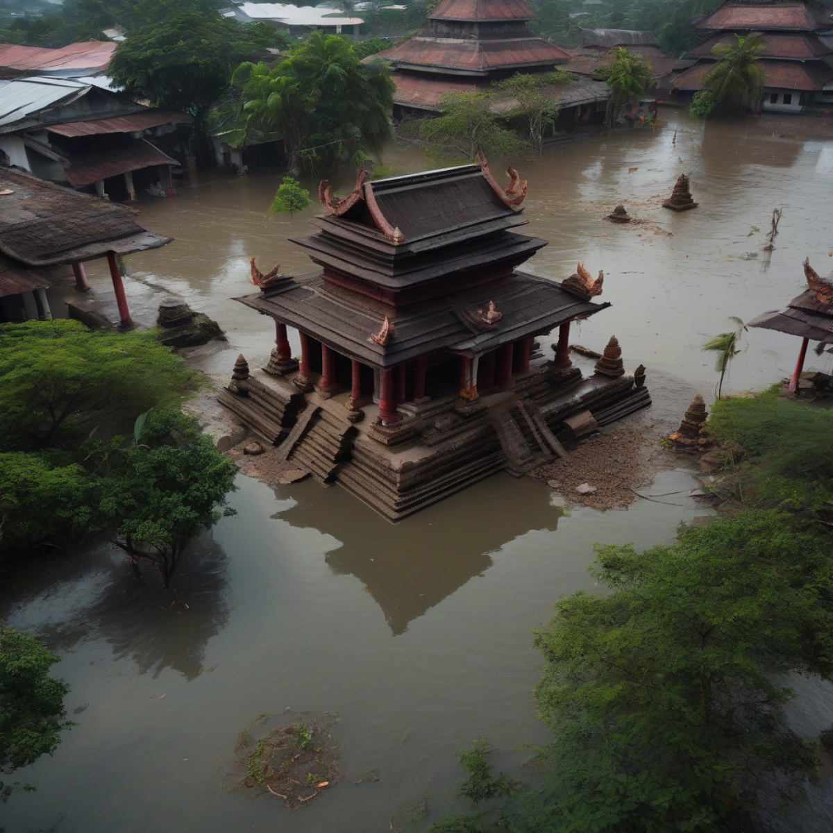 Banjir Melanda Kuil Hindu di India: Kerusakan Parah Dilaporkan